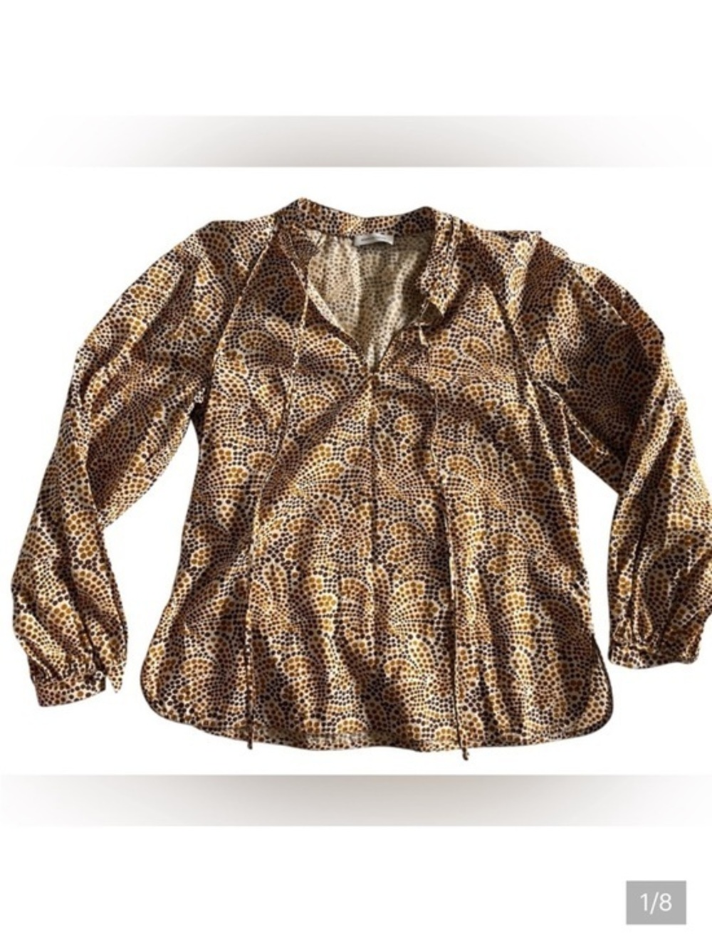 Rebecca Taylor Brown and Cream Patterned Blouse